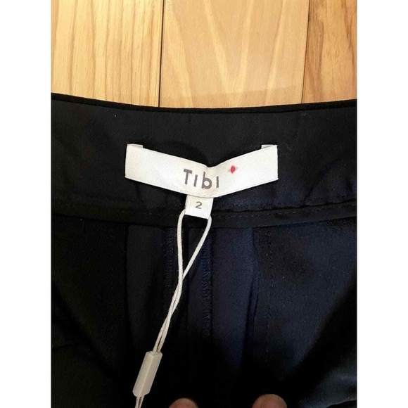 Tibi Black Sequin, Blue Lounge Pants, Ankle Length Wool Blend Women's Size 2 NWT - Picture 4 of 10